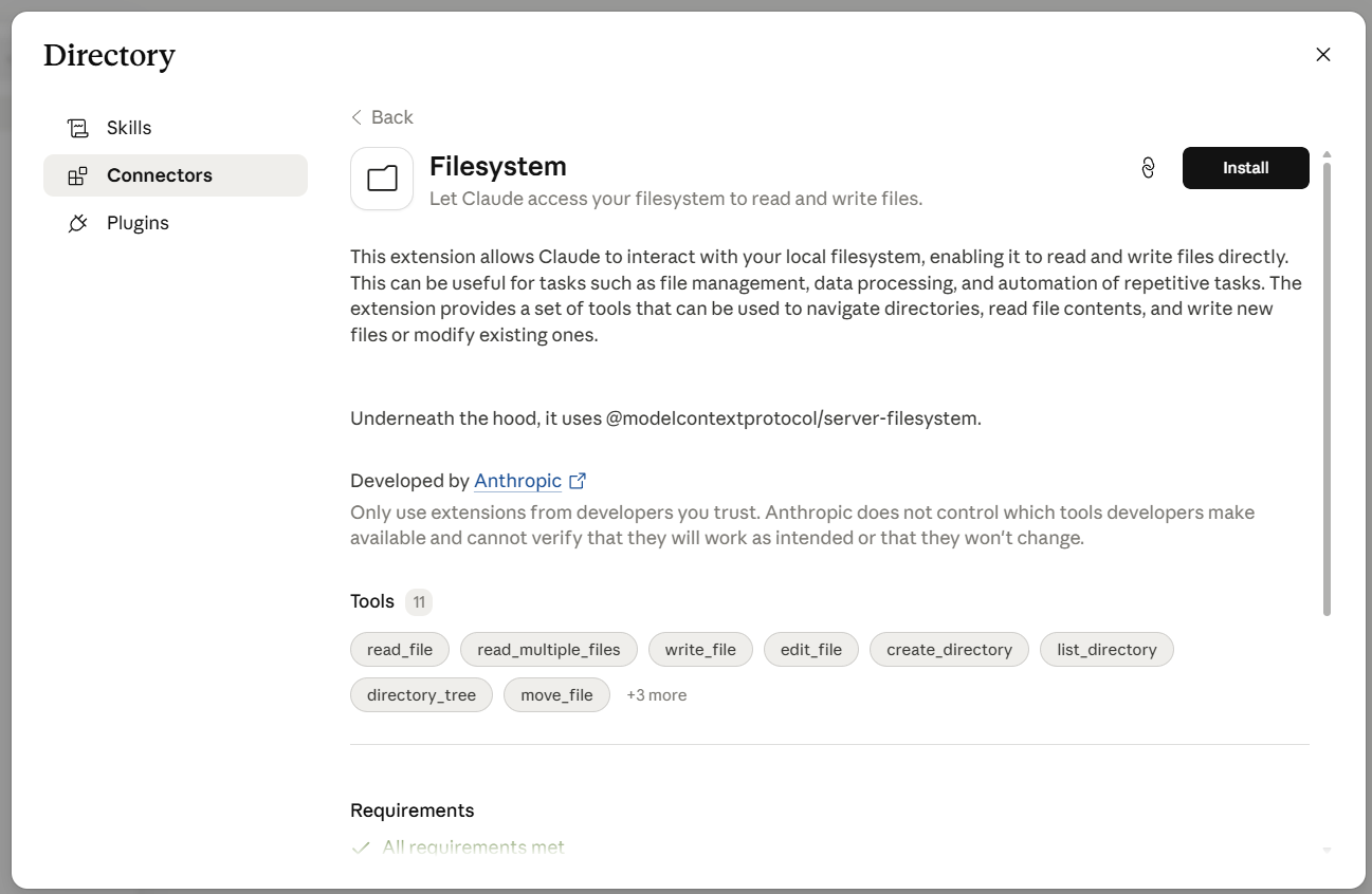 Install Filesystem MCP
